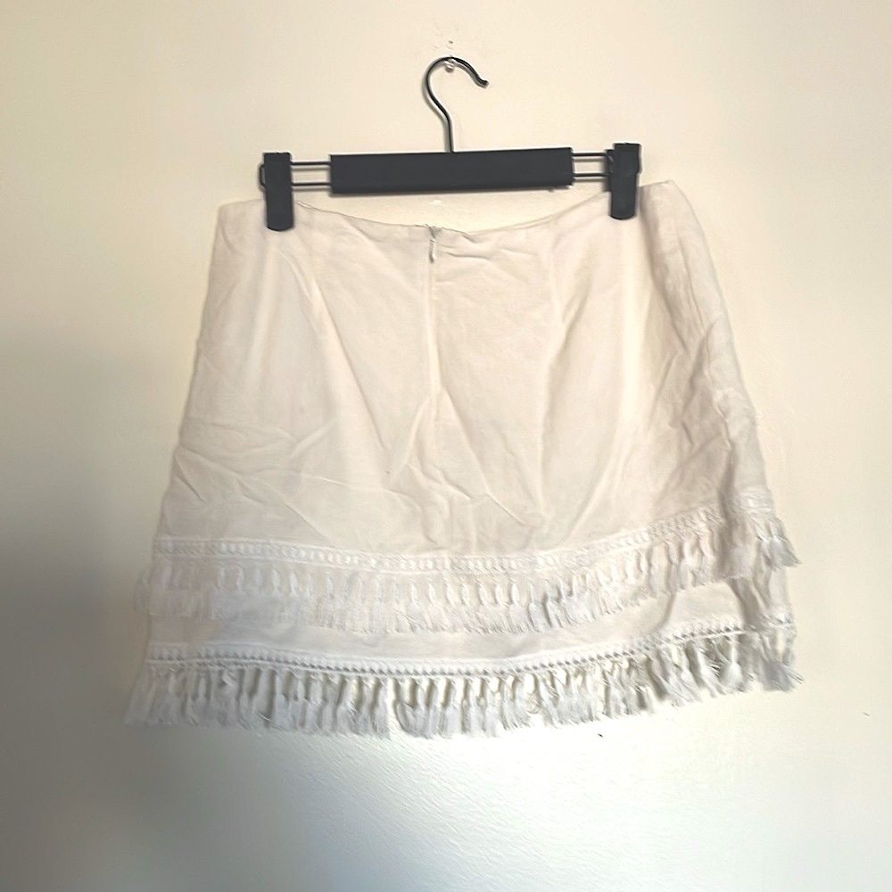 Pretty Little Thing | White Linen Style Tassel Shirt